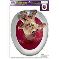 WC bril sticker zombie hand - Halloween versiering toilet - Scary shit - 30 x 43 cm