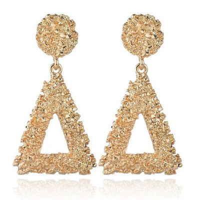 Cilla Chunky Geometrische Oorbellen Driehoek - Gold