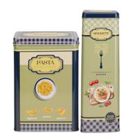 Pasta / spaghetti bewaarblik Nostagia set - blauw - metaal - Italiaans - voorraadblik
