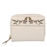 Leather Design Zip Around Portemonnee RFID Revival Vintage Lola Off White