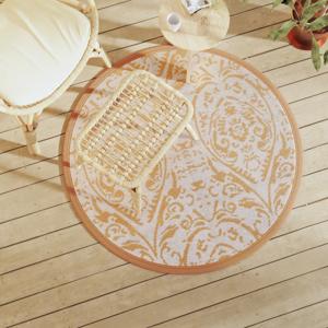 VidaXL Buitenkleed arakil ø120 cm polypropeen oranje en wit