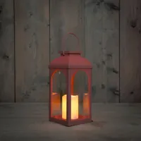 Anna's collection lantaarn met kaars solar 27X11cm terra