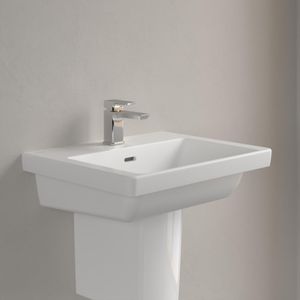 Wastafel Villeroy & Boch Subway 3.0 Met CeramicPlus 1 Kraangat Met Overloop 55x44x16.5 cm Stone White Villeroy & Boch