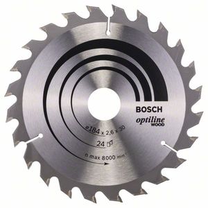 Bosch Accessoires Cirkelzaagblad Optiline Wood 184 x 30 x 2,6 mm, 24 1st - 2608640610
