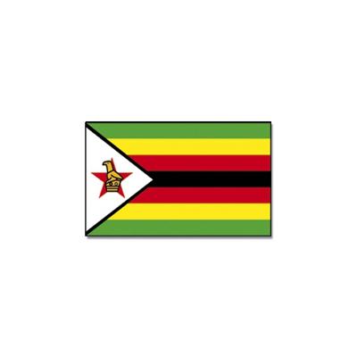 Vlag Zimbabwe - groen/geel/rood - polyester - 90x150 cm - feest - supporter