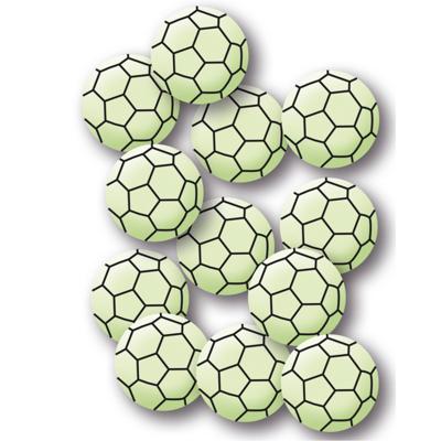 24x stuks Voetbal thema stickers - glow in the dark - voetballen - muur en plafond stickers