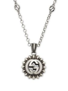 Gucci collier à pendentif Interlocking G en argent sterling