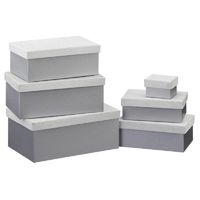 Set van 6x stuks zilveren glitter cadeaudoosjes 7-24 cm rechthoekig