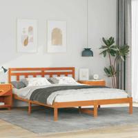 Bedframe met hoofdeinde Bruin 140 x 200 cm Grenenhout