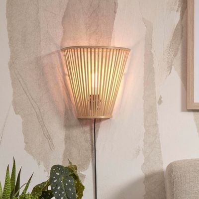 GOOD&MOJO Wandlamp 'Merapi' Bamboe, 30cm, kleur Naturel
