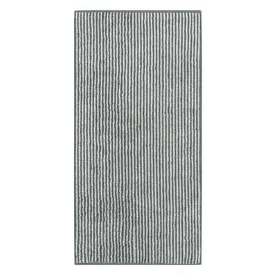 Cawö Cawö Two-Tone Stripe Handdoek 50x100 schiefer