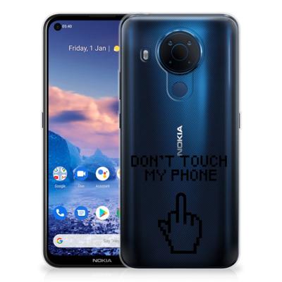 Nokia 5.4 Silicone-hoesje Finger Don't Touch My Phone Nokia 5.4 Silicone-hoesje Finger Don't Touch My Phone