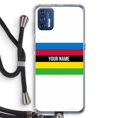 WK Wielrennen: Motorola Moto G9 Plus Transparant Hoesje met koord