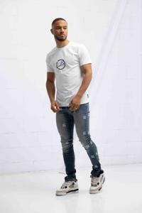 Couture Club CTRE All Over Embroidery Washed Jeans Heren Blauw - Maat 28 - Kleur: Blauw | Soccerfanshop