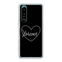 Forever heart black: Sony Xperia 5 III Transparant Hoesje