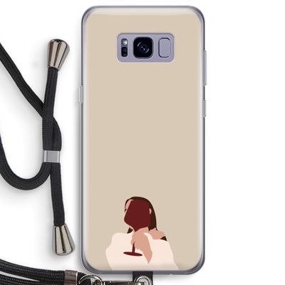 I drink wine: Samsung Galaxy S8 Plus Transparant Hoesje met koord