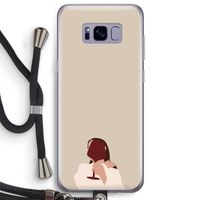 I drink wine: Samsung Galaxy S8 Plus Transparant Hoesje met koord
