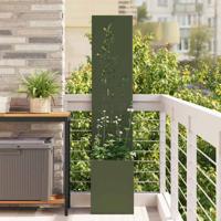 VidaXL Tuin privacy screen bloemen olijfgroen 32 x 32 x 150 cm