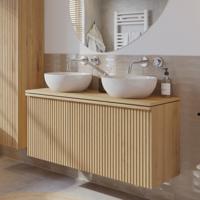 Ben Linea badmeubel incl. keramische waskommen 120x45x72cm eiken naturel
