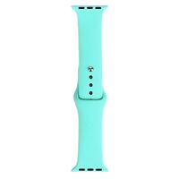 Bandje geschikt voor Apple Watch 42/44MM - Maat S - Horlogebandje - Polsband - Siliconen - Turquoise - thumbnail