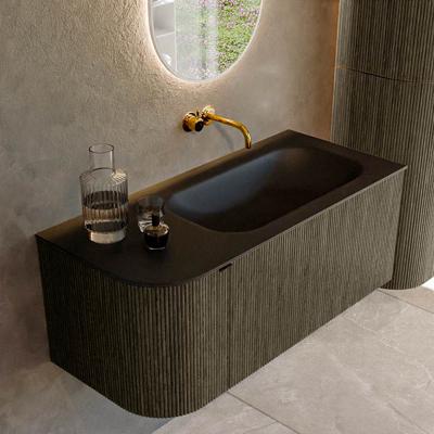 Badmeubel Mondiaz Kurve | 105 cm cm | Meubelkleur Shadow | Wastafelkleur Urban | Solid surface | Wasbak rechter zijde spoelbak | Zonder kraangat(en)