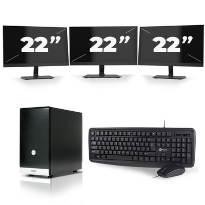 Gigabyte GZ-M1 Micro Tower - Intel Core i3-3e Generatie - 8GB RAM - 256GB SSD - Windows 10 + 3x 22 inch Monitor