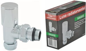 Riko luxe radiatorventiel 1/2"x15 (M22) knel haaks