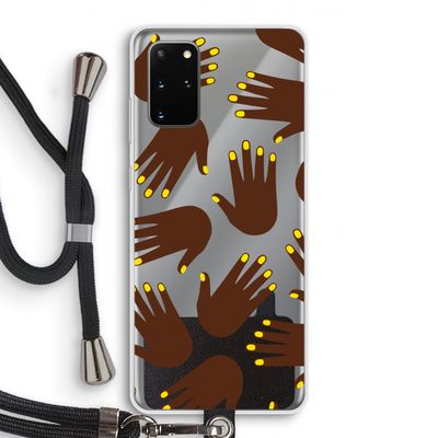 Hands dark: Samsung Galaxy S20 Plus Transparant Hoesje met koord