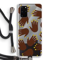 Hands dark: Samsung Galaxy S20 Plus Transparant Hoesje met koord