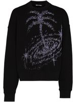 Palm Angels pull Galaxy à paillettes - Noir