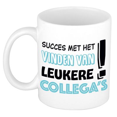 Afscheid cadeau mok collega - succes - blauw - 300 ml - keramiek Afscheid cadeau mok collega - succes - blauw - 300 ml - keramiek