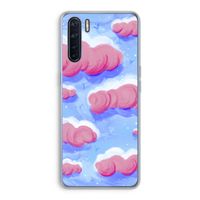 Roze wolken met vogels: Oppo A91 Transparant Hoesje
