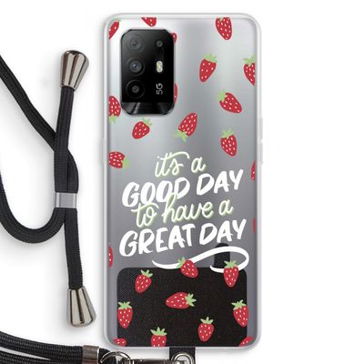 Don't forget to have a great day: Oppo A95 5G Transparant Hoesje met koord