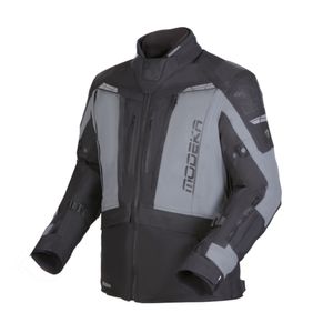 MODEKA Hydron Jacket, Textiel motorjas heren, Zwart-Grijs