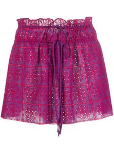 GANNI minijupe en broderie anglaise - Rose