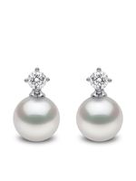 Yoko London boucles d'oreilles en or blanc 18ct serties de diamants et de perles - Argent - thumbnail