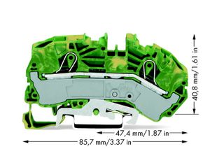 WAGO 2016-7607 Aardingsklem 12 mm Spanveer Toewijzing: Terre Groen, Geel 20 stuk(s)