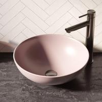 BRAUER Bowl waskom - 40x40cm - rond - keramiek - mat pastel roze WK-BO40ROMPR