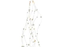 Micro LED sneeuwbal tros op batterij 75 cm 48L zilver/warm wit - Lumineo