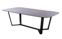 Teeburu table 240x120cm. oval alu black/concrete - Yoi