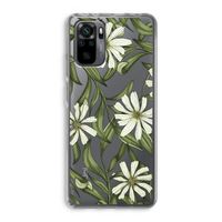 Wit bloemenpatroon: Xiaomi Redmi Note 10 Pro Transparant Hoesje