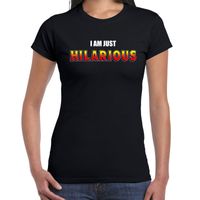 I am just hilarious fun t-shirt zwart voor dames - thumbnail