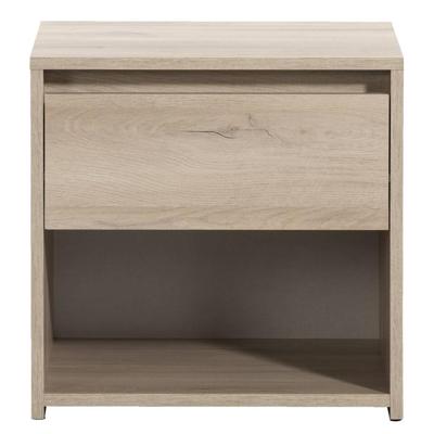 2e Halve Prijs Leen Bakker - Nachtkastje Lyon - 1 Lade - Eikenkleur - Spaanplaat - Bruin - 45x44x35 Cm