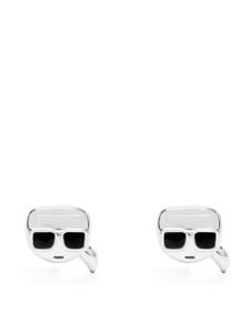 Karl Lagerfeld puces d'oreilles à motif Ikonik Karl - Argent