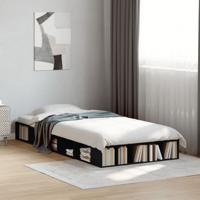 Bedframe bewerkt hout zwart 75x190 cm