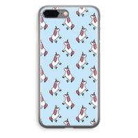 Eenhoorns overal: iPhone 8 Plus Transparant Hoesje