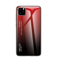 Voor iPhone 11 gradiënt kleur glas geval (rood)