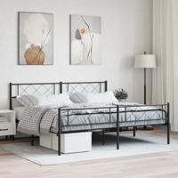 Bedframe met hoofd- en voeteneinde metaal zwart 193x203 cm