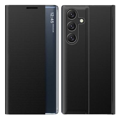 Casety Samsung Galaxy S26 Plus - PU-Leren Window view cover hoes - Zwart