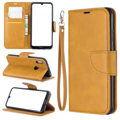 Retro Lambskin textuur zuivere kleur horizontale Flip PU lederen case voor voor Huawei Y6 2019 & Y6 Pro 2019 met houder & kaartsleuven & portemonnee